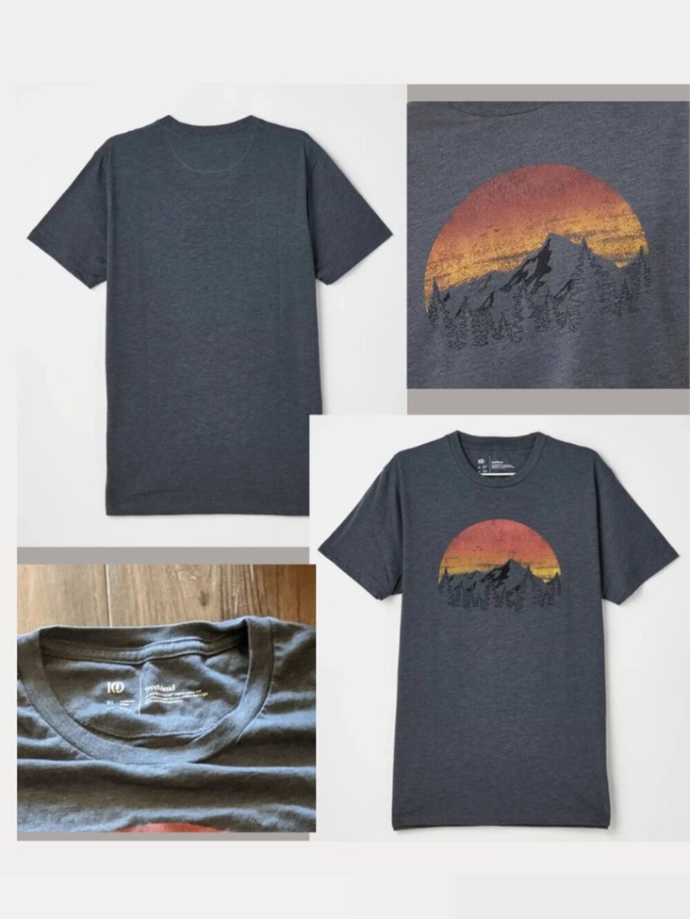 Tentree - Treeblend Vintage Sunset Graphic Tee Men's T-Shirt | Gray Charcoal: XL - Picture 16 of 16